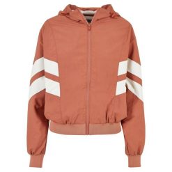 Damska kurtka z marszczeniami Urban Classics. Białe kurtki sportowe damskie Urban Classics, na lato, m, bez wzorów, z materiału, bez ramiączek, bez kaptura. Za 216.90 zł.