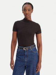 Guess Bluzka W6RP16 KD012 Czarny Regular Fit. Czarne bluzki damskie Guess, m, z aplikacjami, z syntetyku, bez kołnierzyka, bez ramiączek. Za 219.99 zł.