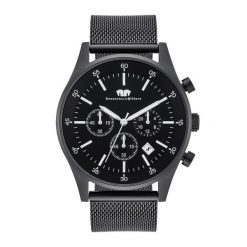 Rhodenwald & Söhne Chronograf Goodwill Czarny Stal nierdzewna Czarny Zegarki męskie 1 ct Męskie. Czarne, analogowe zegarki męskie Rhodenwald & Söhne, z aplikacjami, z koronki, z mosiądzu. Za 669.99 zł.