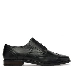 Półbuty Josef Seibel. Czarne buty wizytowe męskie Josef Seibel, bez wzorów, bez obcasa, bez zapięcia. Za 439.99 zł.