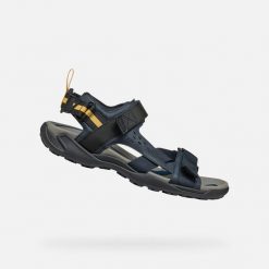 Sandały Geox Terreno + Grip B. Niebieskie sandały męskie Geox, na lato, bez wzorów, bez zapięcia. Za 298.99 zł.