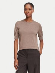 BOSS Sweter Farbella 50544996 Brązowy Slim Fit. Brązowe swetry nierozpinane damskie Boss, s, bez wzorów, z wełny, bez kołnierzyka, bez ramiączek. Za 679.99 zł.