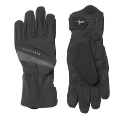 Męskie Wodoodporne Rękawiczki Rowerowe Na Każdą Pogodę. Czarne rękawiczki męskie SEALSKINZ, bez wzorów, z materiału. Za 269.90 zł.