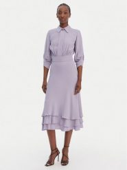 Elisabetta Franchi Sukienka koktajlowa AB-923-61E2 Fioletowy Regular Fit. Fioletowe sukienki damskie Elisabetta Franchi, bez wzorów, z wiskozy, wizytowe, bez kołnierzyka, bez ramiączek. Za 2,089.00 zł.