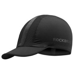 Czapka rowerowa letnia ROCKBROS z materiału chłodzącego. Czarne czapki damskie ROCKBROS, na lato, bez wzorów, z materiału, sportowe. Za 67.60 zł.