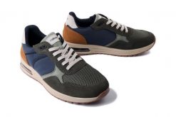 RIEKER B1000-54 green combination, półbuty męskie. Zielone półbuty męskie Rieker, bez wzorów, bez obcasa, bez zapięcia. Za 279.93 zł.