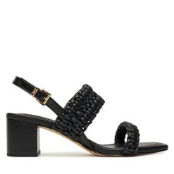Sandały MICHAEL Michael Kors. Czarne sandały damskie MICHAEL Michael Kors, bez wzorów, bez obcasa, na słupku, bez zapięcia. Za 619.99 zł.