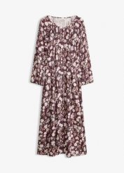 Sukienka maxi z wiązaniem. Fioletowe sukienki damskie bonprix, bez wzorów, bez kołnierzyka, bez ramiączek, maxi. Za 179.99 zł.