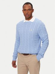 Polo Ralph Lauren Sweter 710775885535 Błękitny Regular Fit. Niebieskie swetry męskie Polo Ralph Lauren, m, bez wzorów, z bawełny, bez kołnierzyka, bez ramiączek. Za 949.99 zł.