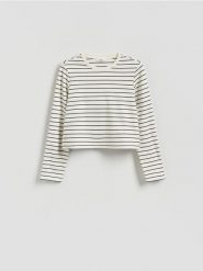 Bluza w paski - wielobarwny. Bluzy damskie Reserved, l, bez wzorów, z dzianiny, bez ramiączek, bez kaptura. W wyprzedaży za 49.99 zł.