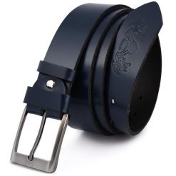 Pasek skórzany BELTIMORE r.120-135 cm E02 granatowy. Niebieskie paski męskie . Za 54.99 zł.