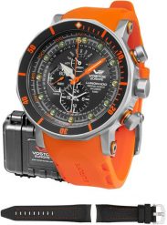 Zegarek męski Vostok Europe YM86-620A506S pomarańczowy. Brązowe zegarki męskie Vostok Europe, bez wzorów. Za 5,658.25 zł.