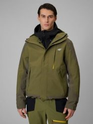 4F Kurtka trekkingowa membrana 8000 męska - khaki L. Brązowe kurtki męskie 4F, l, bez wzorów, z materiału, bez kaptura. Za 499.99 zł.