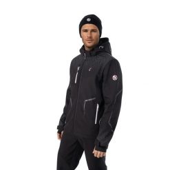Kurtka turystyczna męska CYRUS SOFTSHELL wodoodporna. Czarne kurtki męskie Aulp, l, bez wzorów, z lycry, casualowe, bez kaptura. Za 599.99 zł.