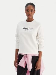 Tommy Jeans Bluza Essential DW0DW21922 Écru Regular Fit. Bluzy damskie Tommy Jeans, s, bez wzorów, z bawełny, bez ramiączek, bez kaptura. Za 329.99 zł.