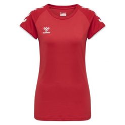 Koszulka damska Hummel hmlhmlCORE volley stretch. Czerwone bluzki damskie Hummel, s, bez wzorów, sportowe, bez kołnierzyka, bez ramiączek. Za 152.00 zł.