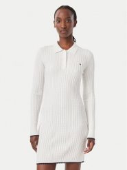 Tommy Jeans Sukienka dzianinowa DW0DW23317 Biały Slim Fit. Białe sukienki damskie Tommy Jeans, xl, bez wzorów, z dzianiny, bez kołnierzyka, bez ramiączek. Za 449.99 zł.