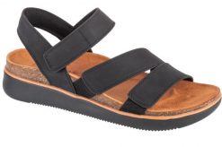 Sandały damskie, Lifted Comfort. Czarne sandały damskie Skechers, bez wzorów, z materiału, bez obcasa, bez zapięcia. Za 259.99 zł.