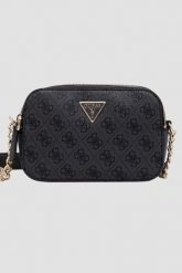 GUESS Szara kopertówka damska z logo Noelle II. Szare torebki do ręki damskie Guess, z aplikacjami, ze skóry ekologicznej, bez dodatków. W wyprzedaży za 419.99 zł.