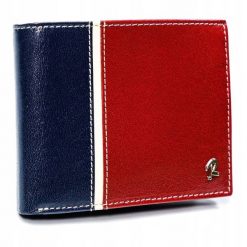 Portfel męski czerwono-granatowy Rovicky 324-RBA-D NAVY-RED. Czerwone portfele męskie ROVICKY, bez wzorów, ze skóry. Za 84.00 zł.