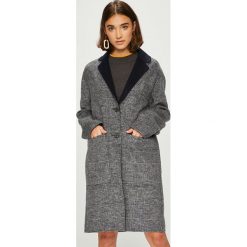 Tommy Hilfiger - Płaszcz dwustronny. Niebieskie płaszcze damskie Tommy Hilfiger, bez wzorów, z dzianiny, klasyczne, bez kołnierzyka, bez kaptura. W wyprzedaży za 1,199.00 zł.