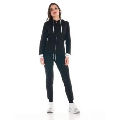 Bluza z kaptur na co dzień na siłownię. Czarne bluzy damskie LEONE 1947 APPAREL, m, bez wzorów, z dresówki, sportowe, bez ramiączek, bez kaptura. W wyprzedaży za 233.66 zł.