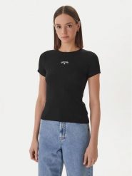 Guess Jeans T-Shirt W6GPZ3 KA0H1 Czarny Slim Fit. Czarne t-shirty damskie Guess Jeans, xxl, z aplikacjami, z bawełny, bez kołnierzyka, bez ramiączek. Za 159.99 zł.