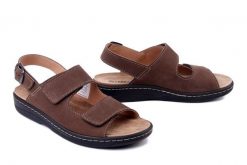 DR. BRINKMANN 610241-2 moro, sandały męskie. Brązowe sandały męskie Dr. Brinkmann, na lato, bez wzorów, ze skóry, bez zapięcia. Za 327.17 zł.