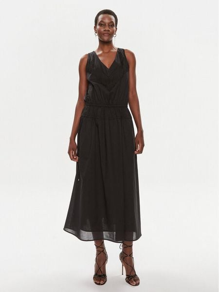 Pinko Sukienka codzienna Beginners 103740 A1XN Czarny Relaxed Fit. Czarne sukienki damskie Pinko, na co dzień, bez wzorów, z bawełny, bez kołnierzyka, bez ramiączek, proste. Za 1,039.00 zł.