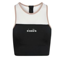 Top damski DIADORA L. SNUG CROP TOP BE ONE. Czarne koszulki sportowe damskie Diadora, l, bez wzorów, bez ramiączek. Za 39.99 zł.
