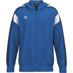 Kurtka treningowa Erima Celebrate 125 z kapturem niebieska. Białe kurtki męskie Erima, bez wzorów, sportowe, z kapturem. Za 342.99 zł.