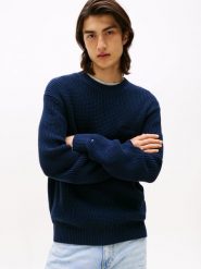 Tommy Jeans sweter z dzianiny Mężczyźni Bawełna niebieski, XXL. Niebieskie swetry męskie Tommy Jeans, m, bez wzorów, z bawełny, eleganckie, bez kołnierzyka, bez ramiączek. Za 379.95 zł.