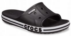 Klapki Dla Dorosłych Crocs Bayaband Slide. Białe klapki męskie Crocs, bez wzorów, z materiału, bez zapięcia. Za 119.99 zł.