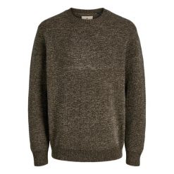 Sweter Jack & Jones Rollie dziany czekoladowy labrador. Brązowe swetry męskie Jack&Jones, m, bez wzorów, bez kołnierzyka, bez ramiączek. Za 211.46 zł.