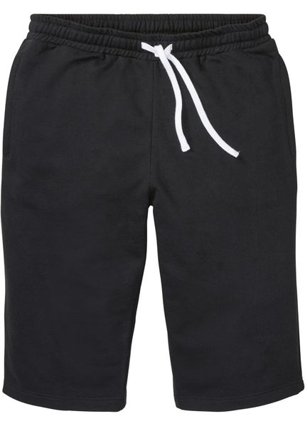 Długie bermudy dresowe. Niebieskie spodnie sportowe męskie bonprix, m, bez wzorów, z dresówki. Za 82.99 zł.