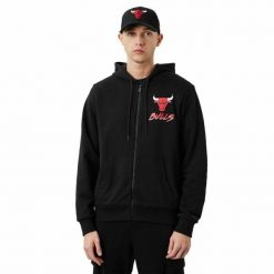 Męska kurtka sportowa New Era Chicago Bulls Czarny. Czarne kurtki sportowe męskie New Era, m, bez wzorów, z bawełny, z kapturem. Za 209.70 zł.
