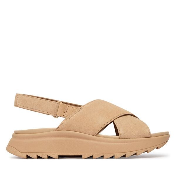 Sandały Clarks. Brązowe sandały damskie Clarks, bez wzorów, bez obcasa, na płaskiej podeszwie, bez zapięcia. Za 315.99 zł.