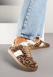 Panterkowe Sneakersy Tenisówki w Kultowym Stylu Neolithaen. Trampki i tenisówki damskie Renee, bez wzorów, z jeansu, bez zapięcia. Za 74.99 zł.