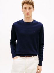 Tommy Hilfiger Sweter z dodatkiem kaszmiru Mężczyźni Bawełna niebieski, XL. Niebieskie swetry męskie Tommy Hilfiger, m, bez wzorów, z bawełny, bez kołnierzyka, bez ramiączek. Za 489.95 zł.