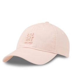 Czapka z daszkiem Tommy Hilfiger. Czerwone czapki damskie Tommy Hilfiger, bez wzorów. Za 119.99 zł.
