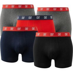 CR7 Cristiano Ronaldo Bokserki Męskie 5-pack S – Szary/Navy/Czerwony. Czerwone bokserki męskie CR7 Cristiano Ronaldo, bez wzorów, z bawełny. Za 247.99 zł.