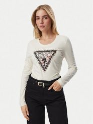 Guess Bluzka W6BI57 K7387 Beżowy jasny Regular Fit. Brązowe bluzki damskie Guess, s, z aplikacjami, bez kołnierzyka, bez ramiączek. Za 214.99 zł.