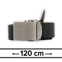 Pasek Materiałowy, Czarny Militarny Solidny, 120 cm, Klamra Zamykana Manualnie -Pako Jeans. Czarne paski męskie Pako Jeans, z jeansu, klasyczne. Za 49.00 zł.