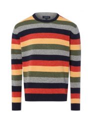 Andrew James Męski sweter z dzianiny Mężczyźni Wełna niebieski|wielokolorowy w paski, XXXL. Niebieskie swetry męskie Andrew James, m, bez wzorów, z dzianiny, bez kołnierzyka, bez ramiączek. Za 399.95 zł.