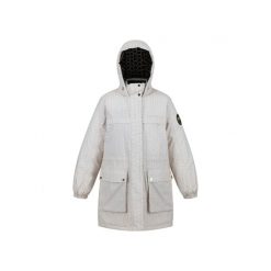 Płaszcz turystyczny damski Regatta Cailar CLR przeciwdeszczowy. Białe płaszcze damskie Regatta, l, bez wzorów, z materiału, eleganckie, bez kołnierzyka, z kapturem. Za 391.85 zł.
