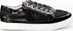 Seastar Tenisówki ażurowe lakierowane czarne-40. Czarne trampki i tenisówki damskie Seastar, w ażurowe wzory, z lakierowanej skóry, bez zapięcia. Za 21.99 zł.