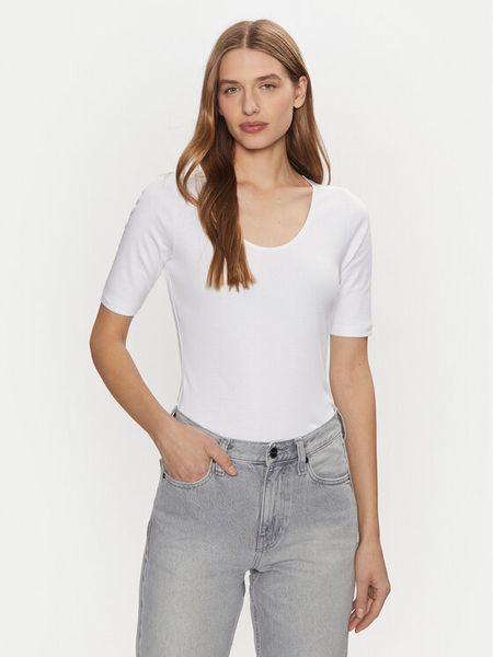 Calvin Klein T-Shirt K20K208050 Biały Slim Fit. Białe t-shirty damskie Calvin Klein, s, bez wzorów, z bawełny, bez kołnierzyka, bez ramiączek. Za 159.99 zł.