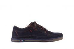 Półbuty Bayla-081 766 Juma Blue AX 23 081109, Granatowy, Skóra naturalna - 40. Niebieskie buty sportowe męskie Bayla, bez wzorów, z materiału, bez zapięcia. W wyprzedaży za 247.49 zł.