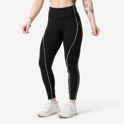 Legginsy fitness damskie Domyos wysoki stan. Białe legginsy damskie DOMYOS, l, z aplikacjami, z materiału, z podwyższonym stanem, długie, na fitness i siłownię. Za 119.99 zł.