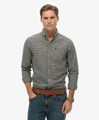 Superdry Koszula Premium Check Oxford z 100% bawełny organicznej — Charcoal. Szare koszule damskie Superdry, l, bez wzorów, z bawełny, vintage, bez kołnierzyka, bez ramiączek. Za 279.65 zł.